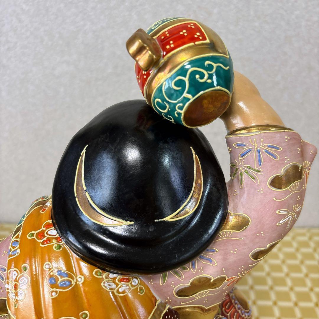 九谷焼　大黒天　14号大黒・盛　大黒様　俵乗り大黒天　縁起物　高さ42cm