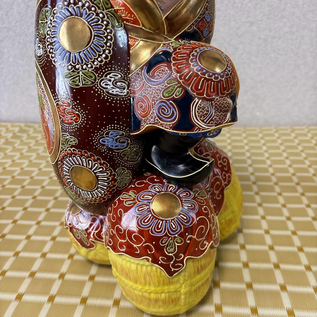 九谷焼　大黒天　14号大黒・盛　大黒様　俵乗り大黒天　縁起物　高さ42cm