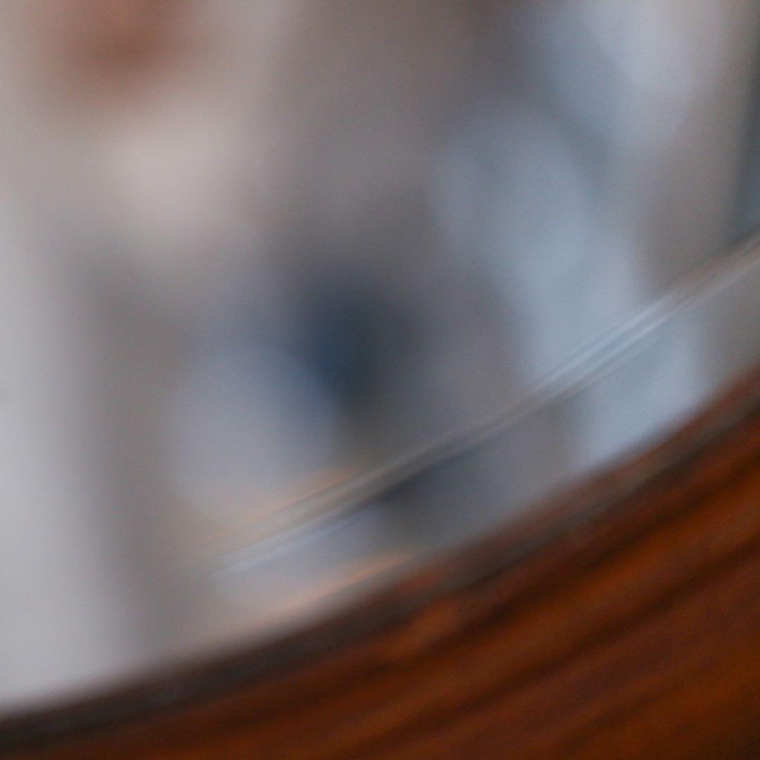 オーバル型 ウォールミラー　ブラウン 木製 楕円形 壁掛け鏡