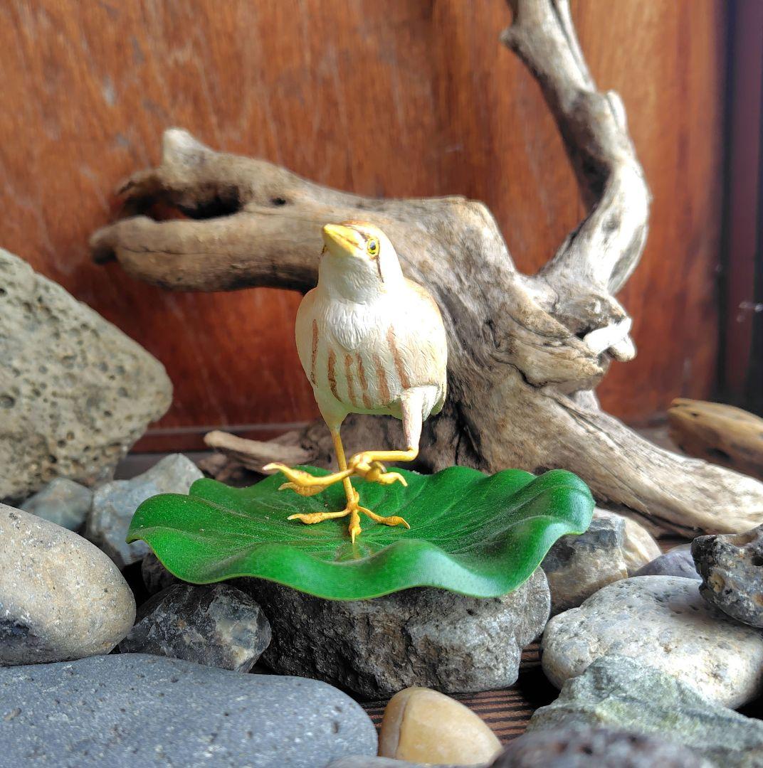 小さなバードカービング ヨシゴイ&アカショウビン 野鳥 木彫り