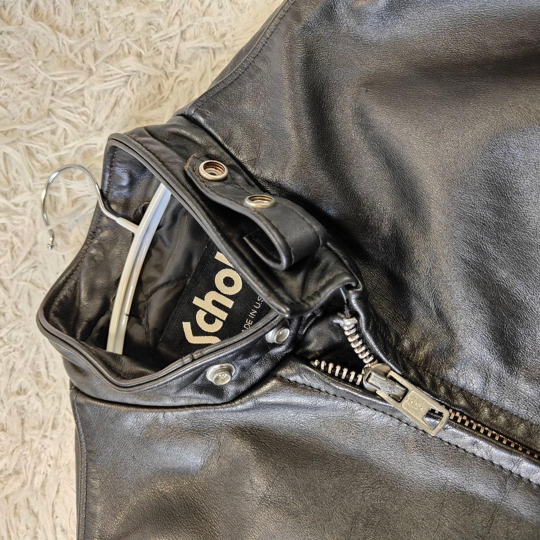 良品 Schott ライダースジャケット 641Q キルティング サイズ38