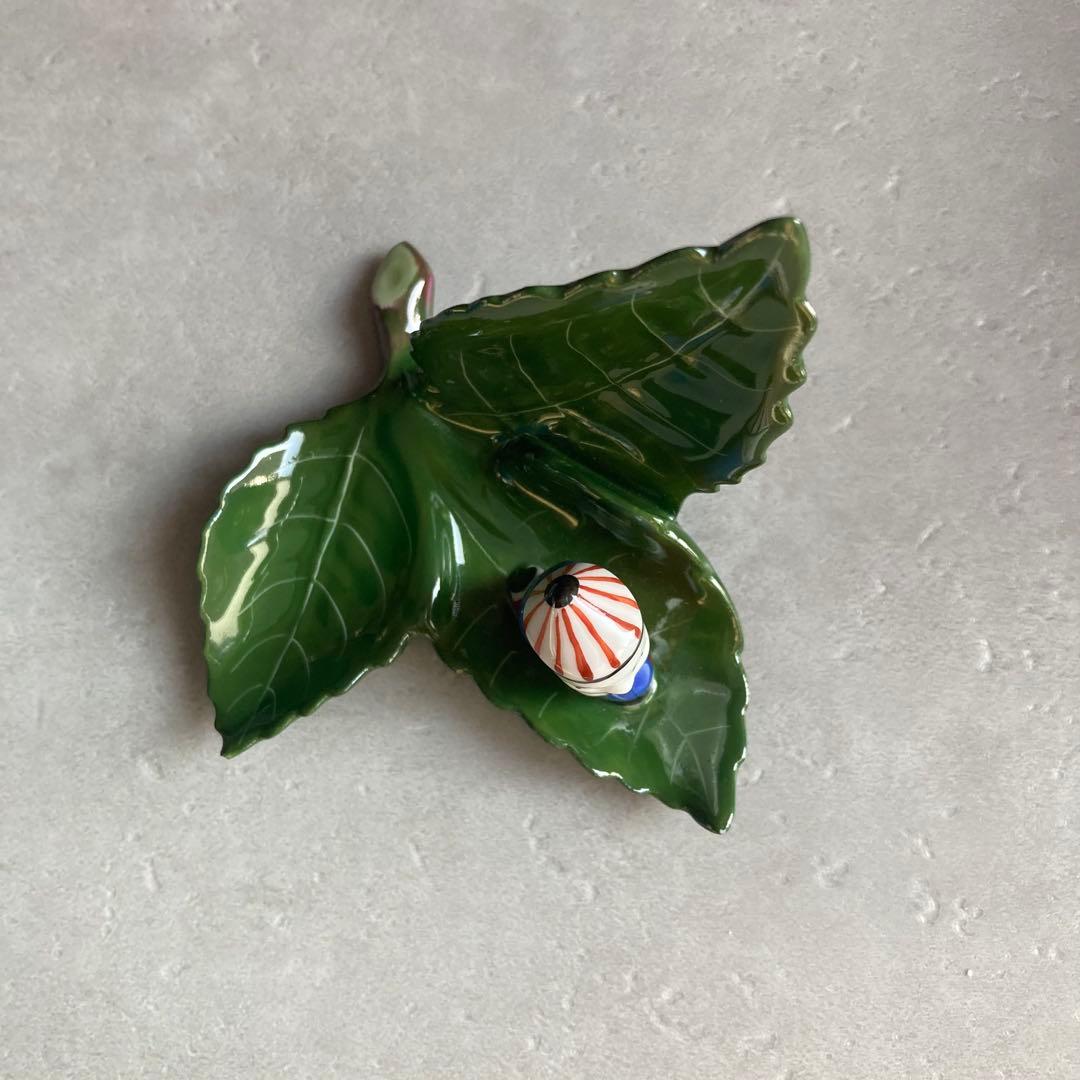 HEREND ヘレンド 置物 カード立て 葉の上のマンダリン