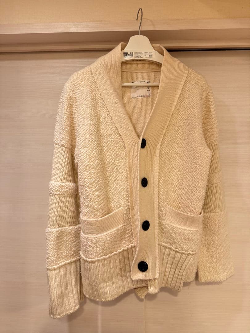 sacai 変形カーディガン クリーム サイズ1