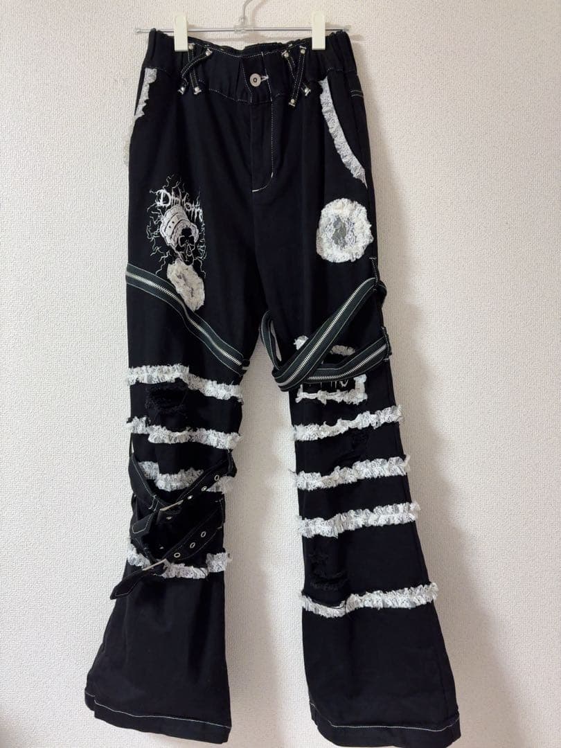 DimMoire デコデニムパンツ Black&White