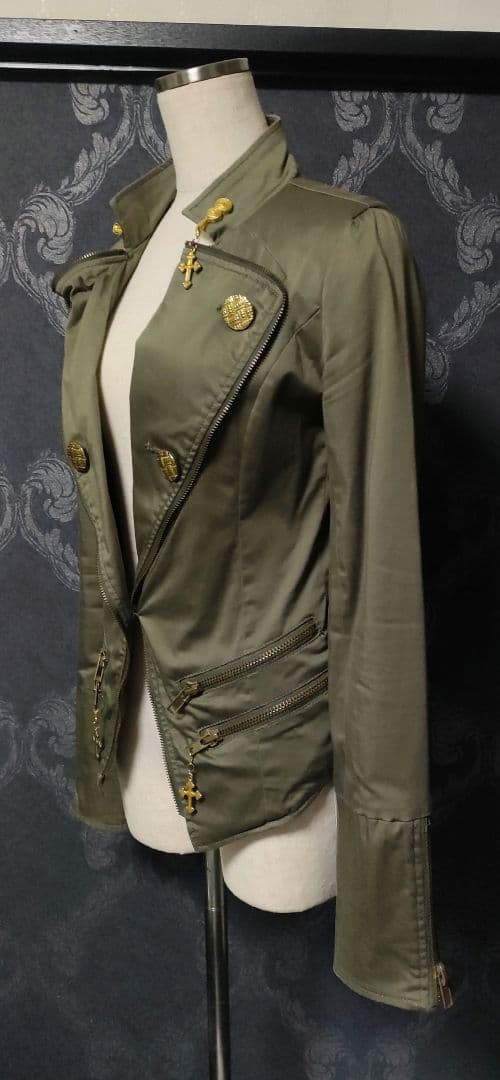 dia ダイヤ ミリタリージャケット/クロス/十字架/ゴールド/グランジ