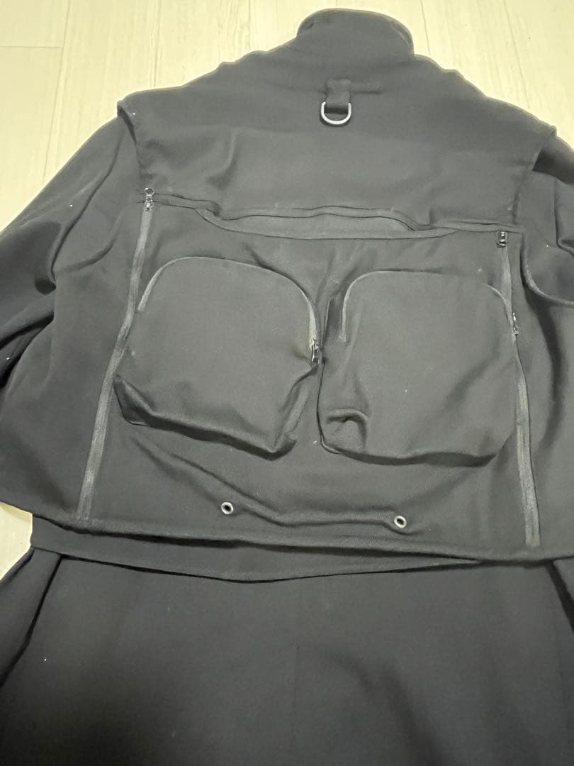 ランバンコレクション パリスシングルトレンチ&フィッシングベスト セット 黒