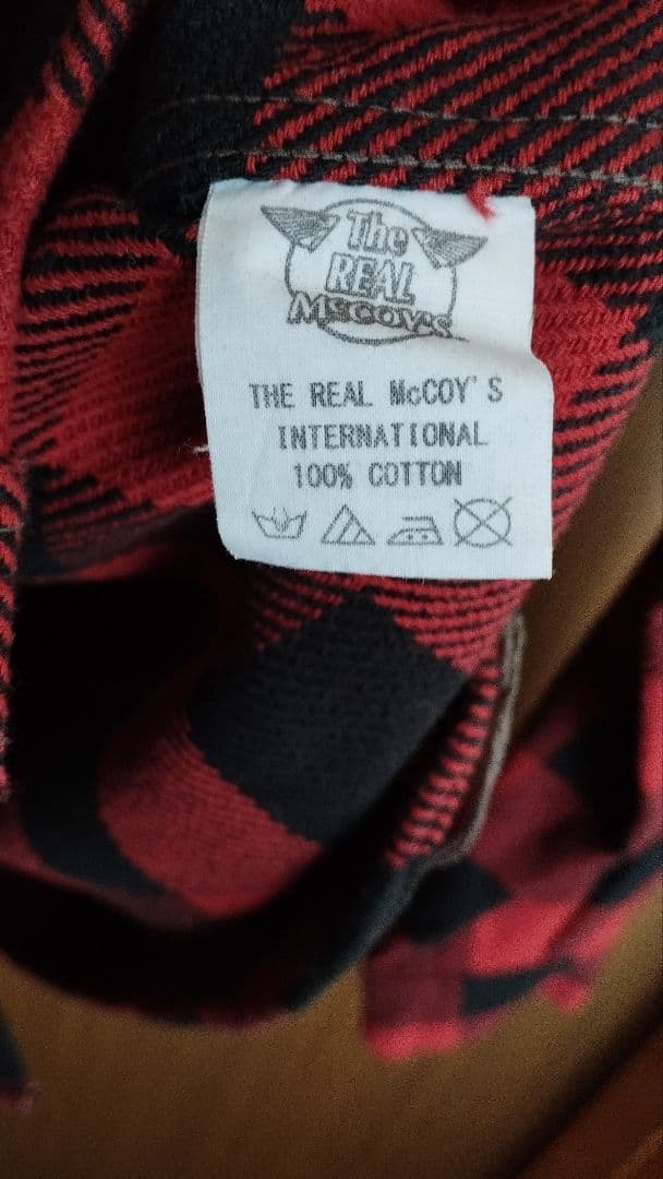 リアルマッコイズJOE McCOYバッファローチェックシャツ美品 赤×黒