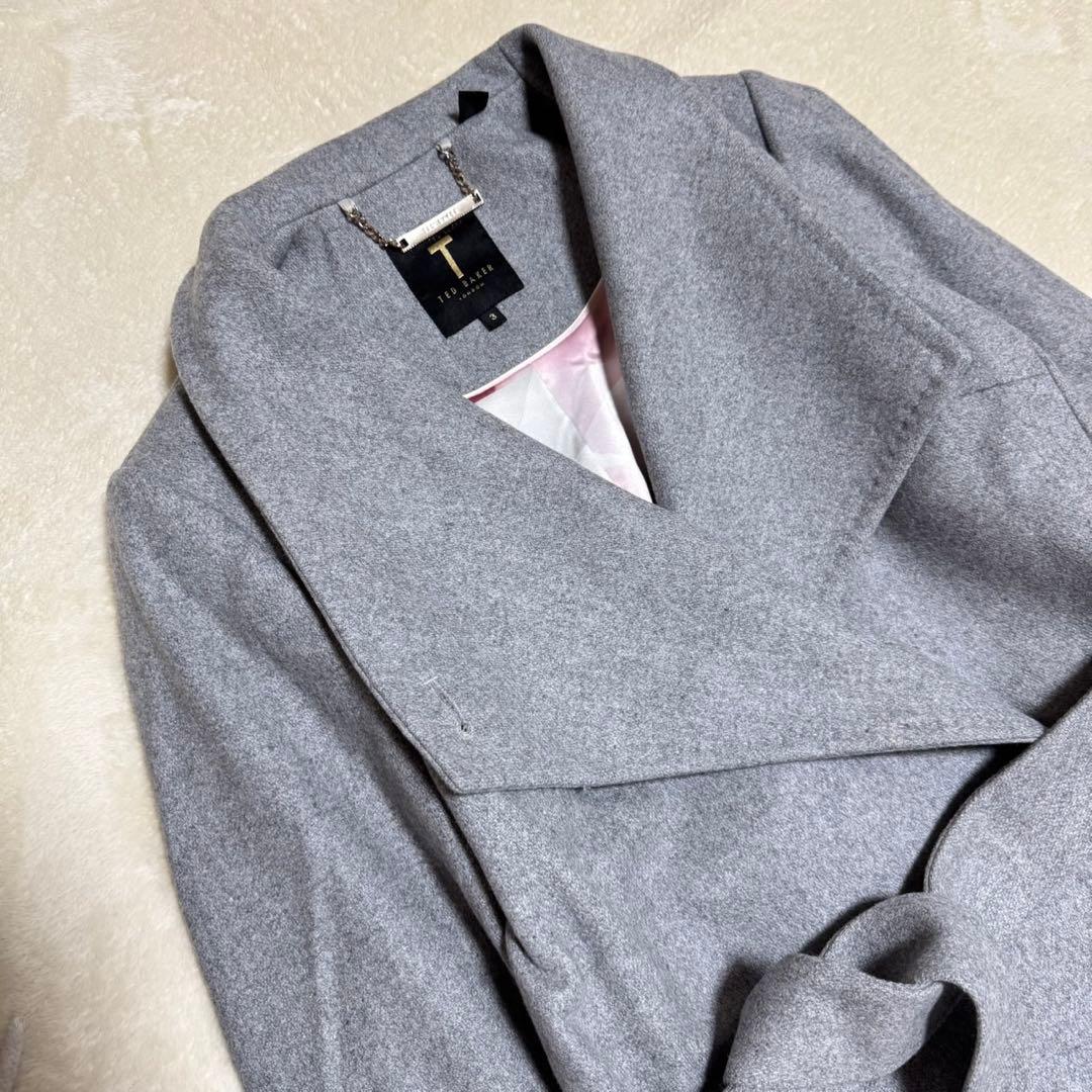 美品 テッドベイカー ショールカラー ロングコート 花柄 ルーマニア製