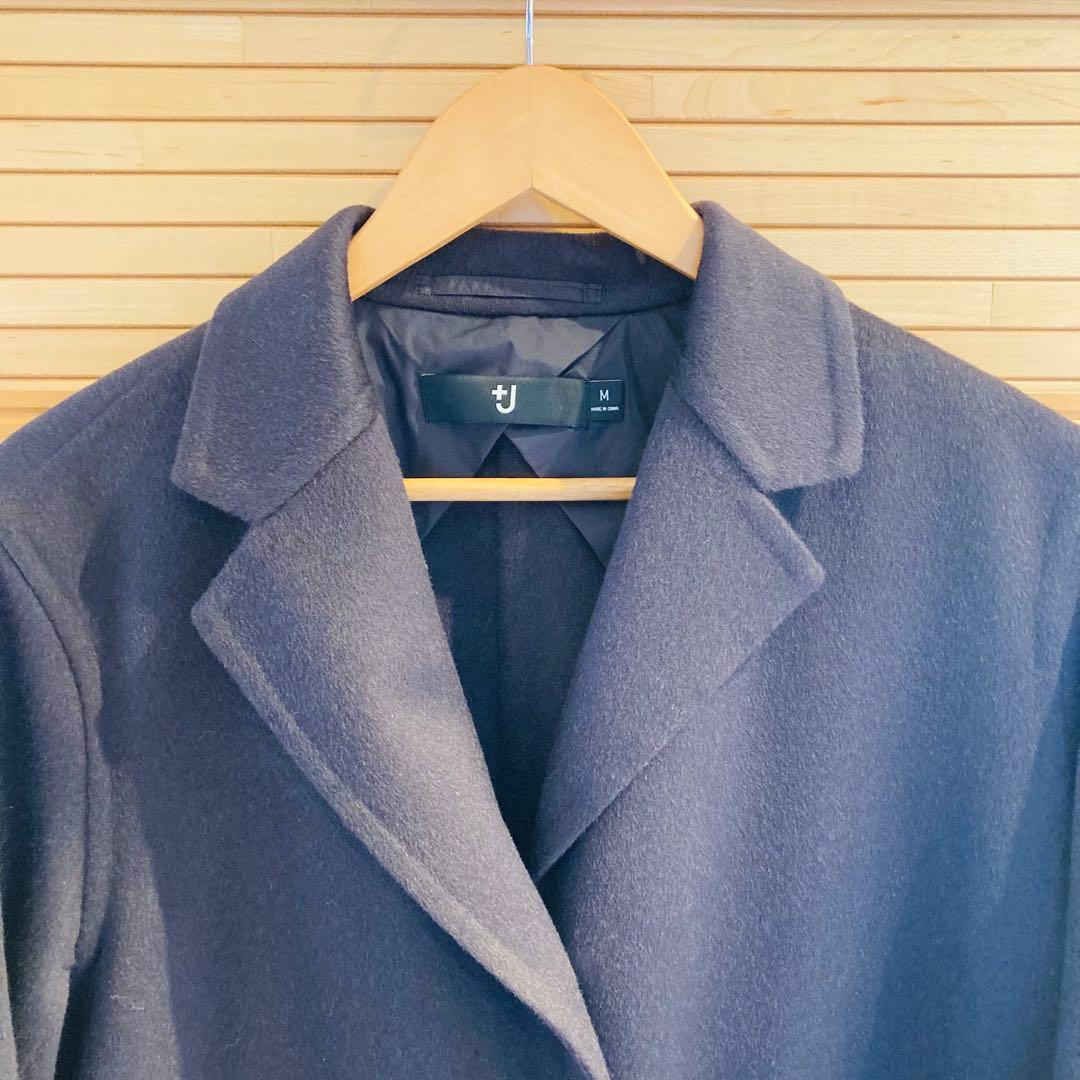 新品未使用タグ付　ユニクロ+J カシミヤブレンドチェスターコート ダークグレー
