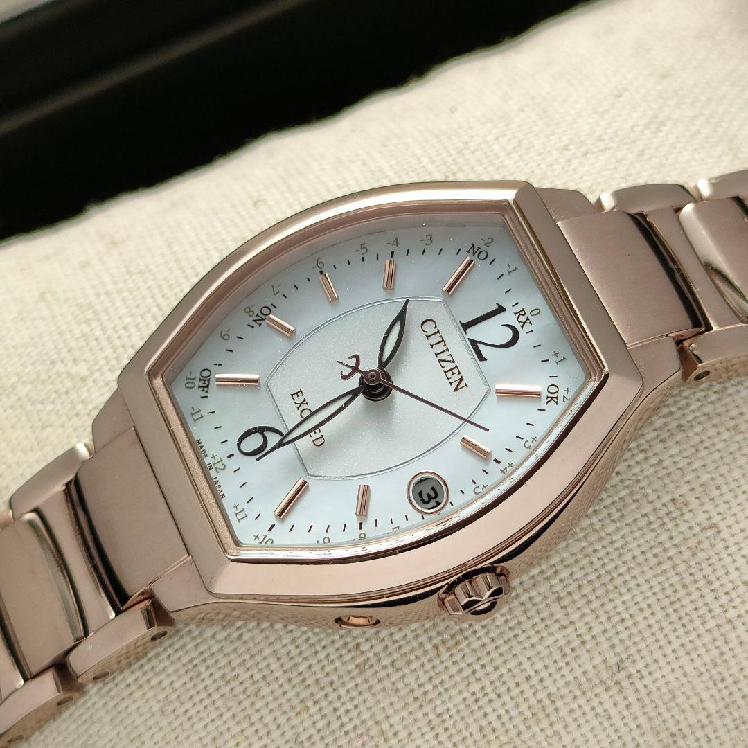 ◆美品◆CITIZEN EXCEED エクシード チタン サクラピンク 電波時計