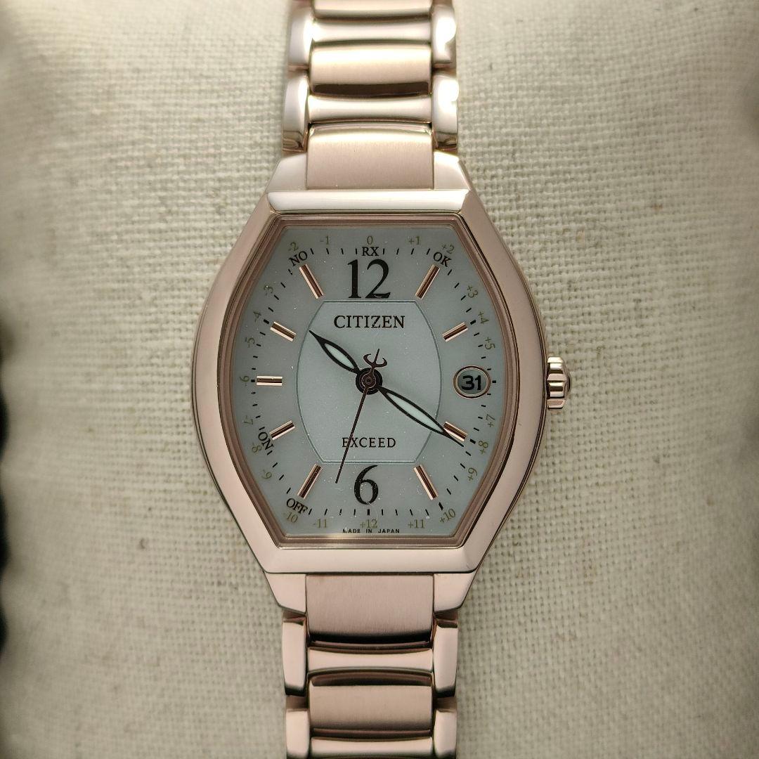 ◆美品◆CITIZEN EXCEED エクシード チタン サクラピンク 電波時計