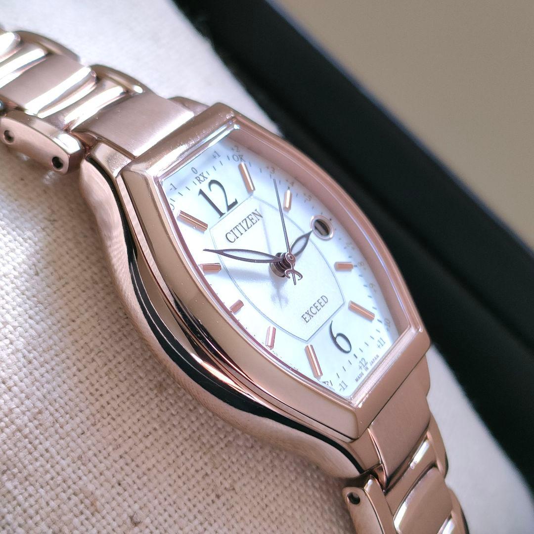 ◆美品◆CITIZEN EXCEED エクシード チタン サクラピンク 電波時計
