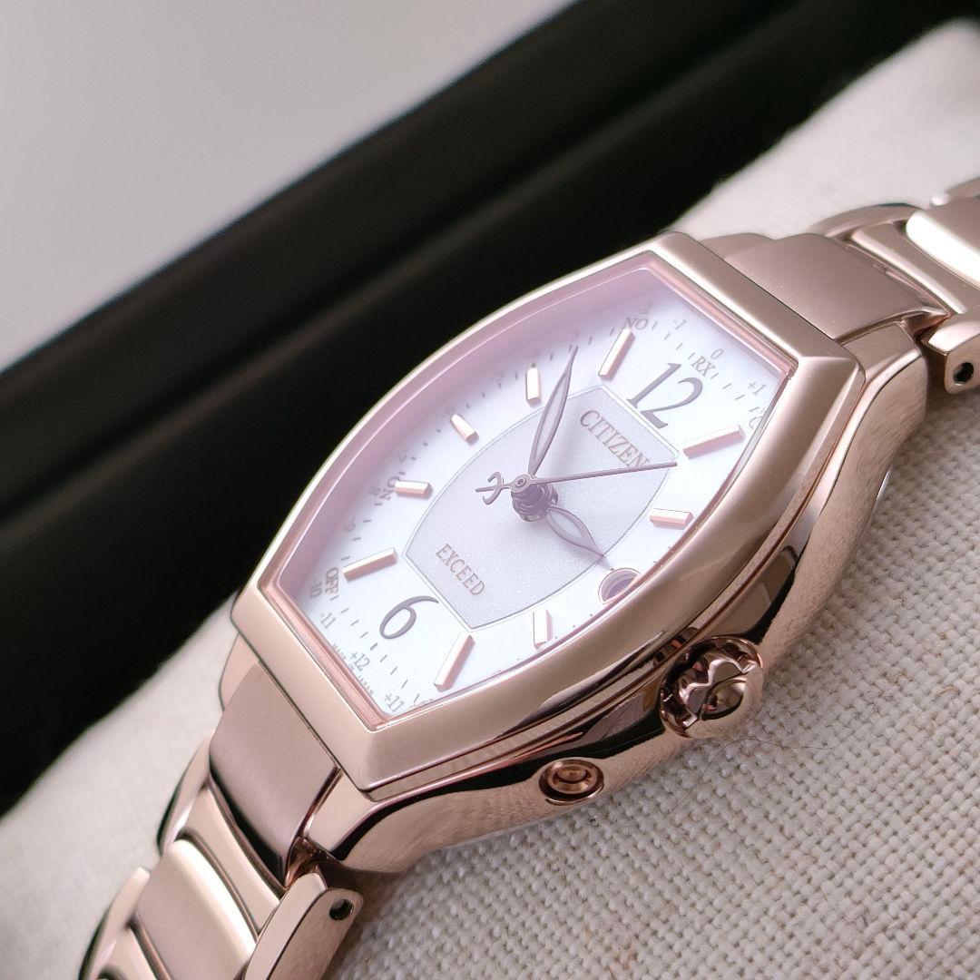 ◆美品◆CITIZEN EXCEED エクシード チタン サクラピンク 電波時計