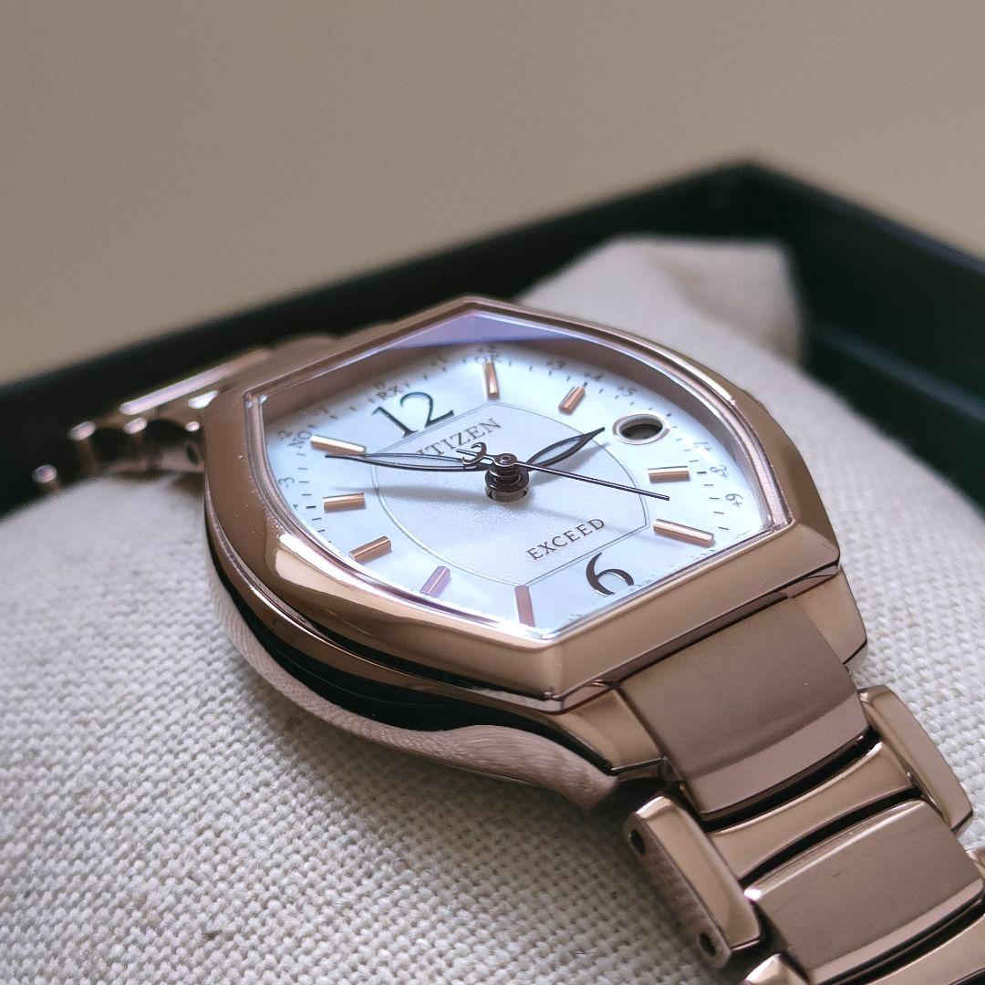 ◆美品◆CITIZEN EXCEED エクシード チタン サクラピンク 電波時計