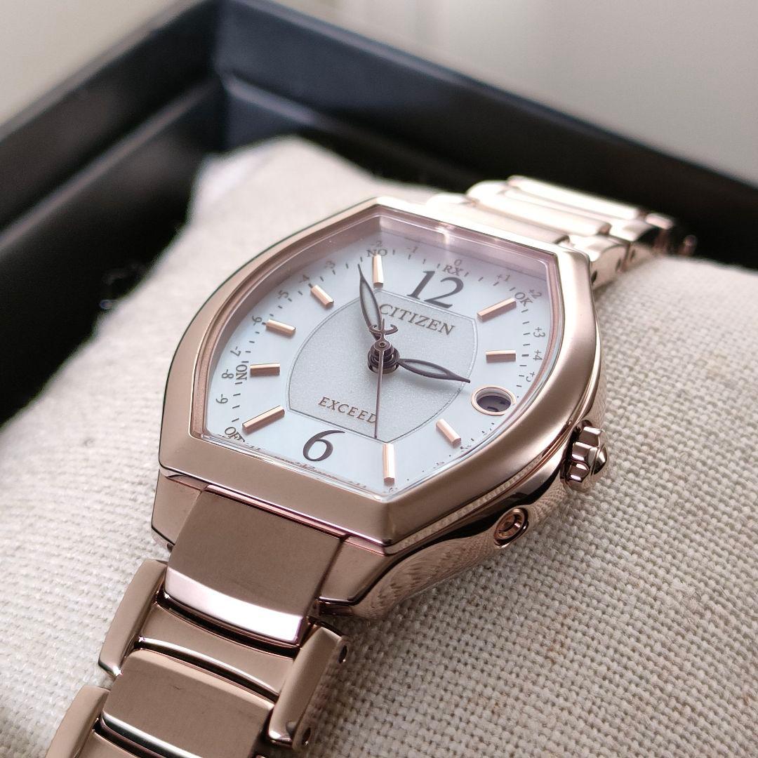 ◆美品◆CITIZEN EXCEED エクシード チタン サクラピンク 電波時計