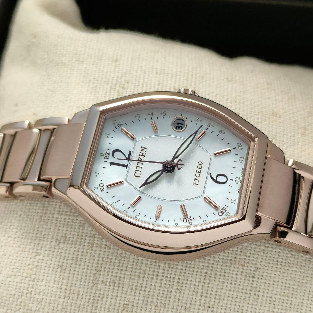 ◆美品◆CITIZEN EXCEED エクシード チタン サクラピンク 電波時計