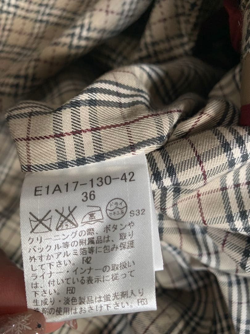 バーバリーブルーレーベル トレンチコート 36サイズ ウールライナー付き