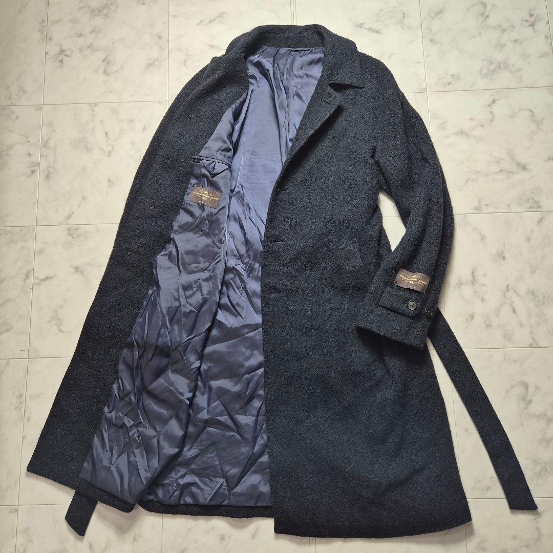 【美品】ユニバーサルランゲージ ステンカラーコート カノニコ ベルト LL