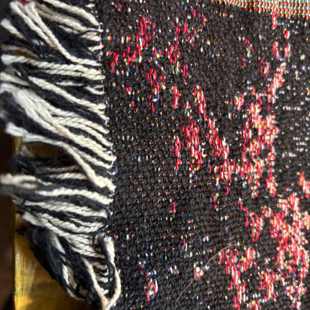 USA製　ヴィンテージ　ボーダーコリー　超大判ラグ　タペストリー　コットン.