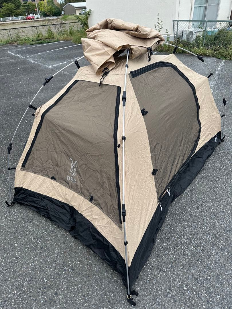 【価格交渉可】DOD フライ付ワンタッチカンガルーテントS T2-616-TN