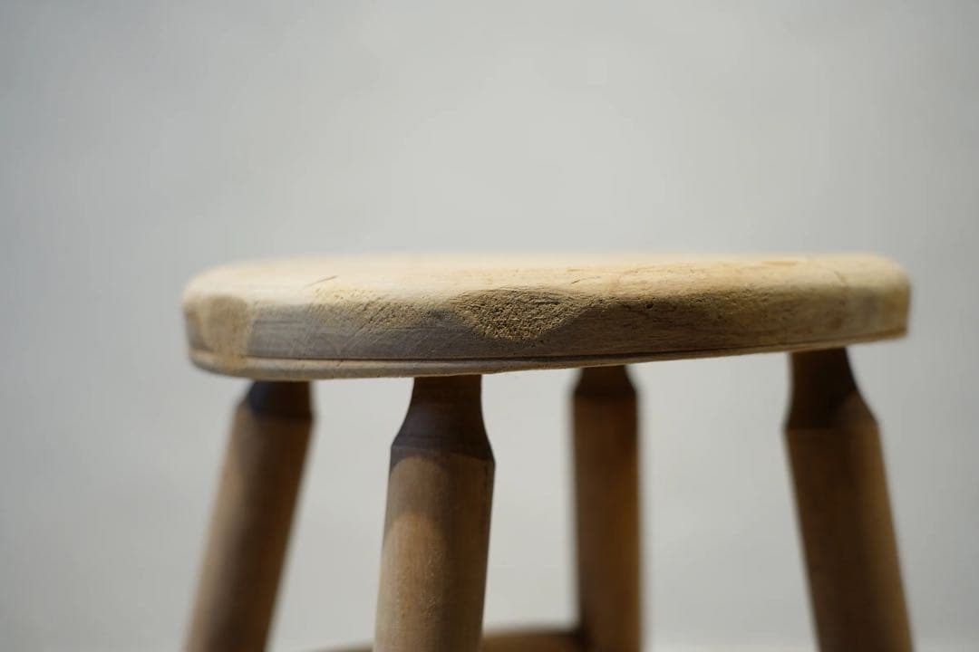 丸スツール　古木　昭和レトロ　ビンテージ椅子