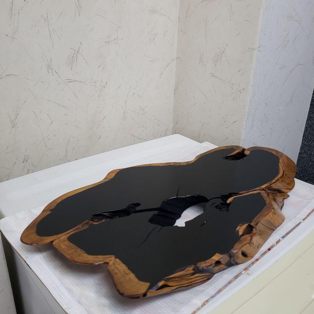 Ｂフライデー蔵出し特価本黒檀はす切り花器台56×27×厚み３cm