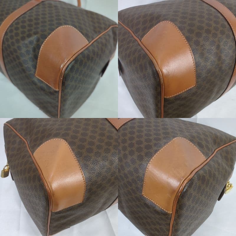 CELINE セリーヌ マカダム レザー ボストンバッグ 大容量