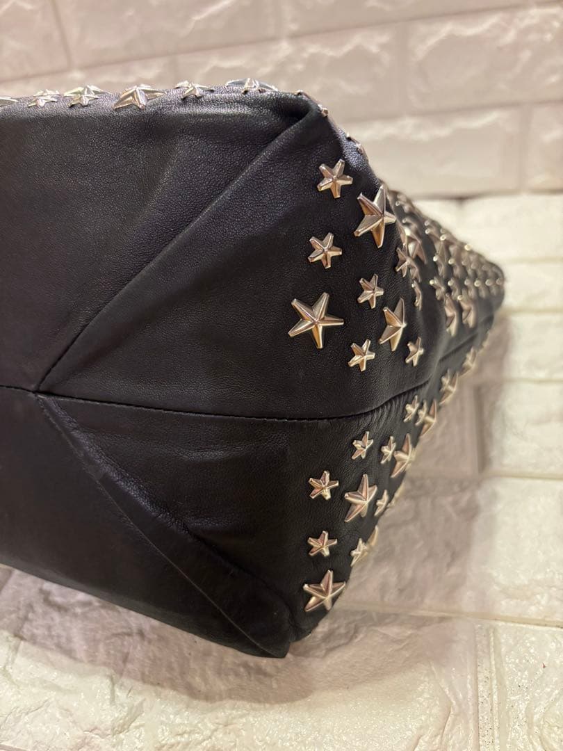 #美品ジミーチュー星型スタッズ ブラック レザートートバッグ#ユニセックス