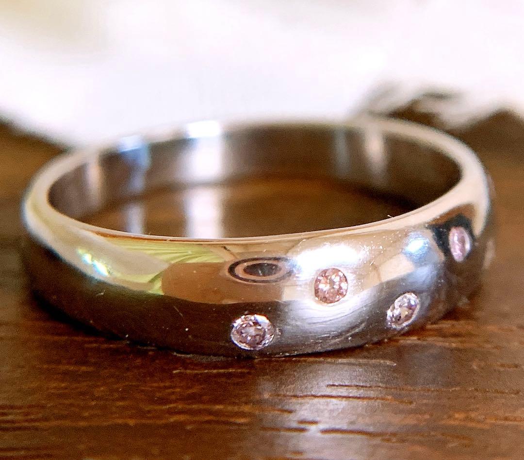 約5g✨13号❗️PD0.10CT✨プラチナドッツピンクダイヤモンドリング