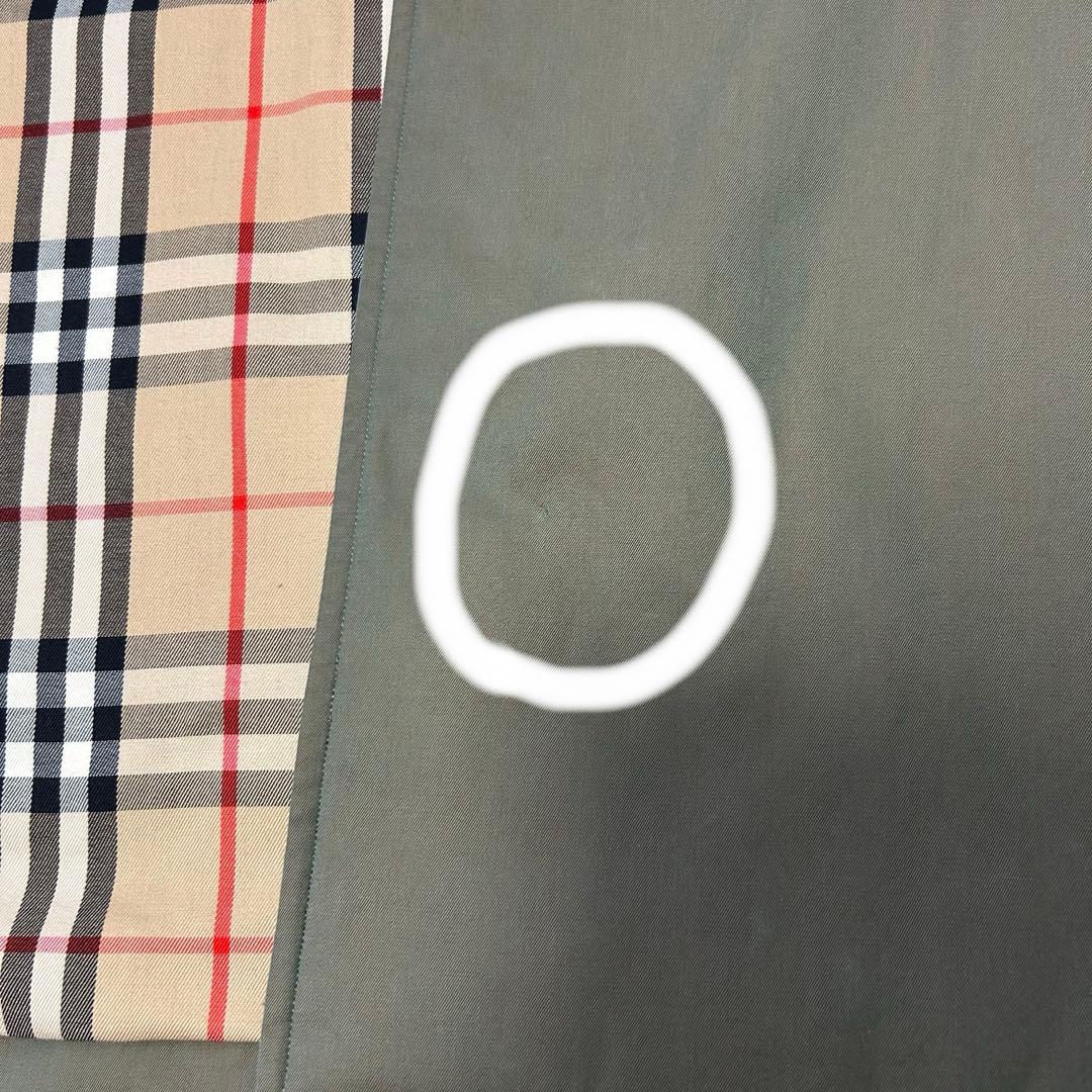 【Burberrys】玉虫色 カーキ ステンカラーコート ノバチェック SS