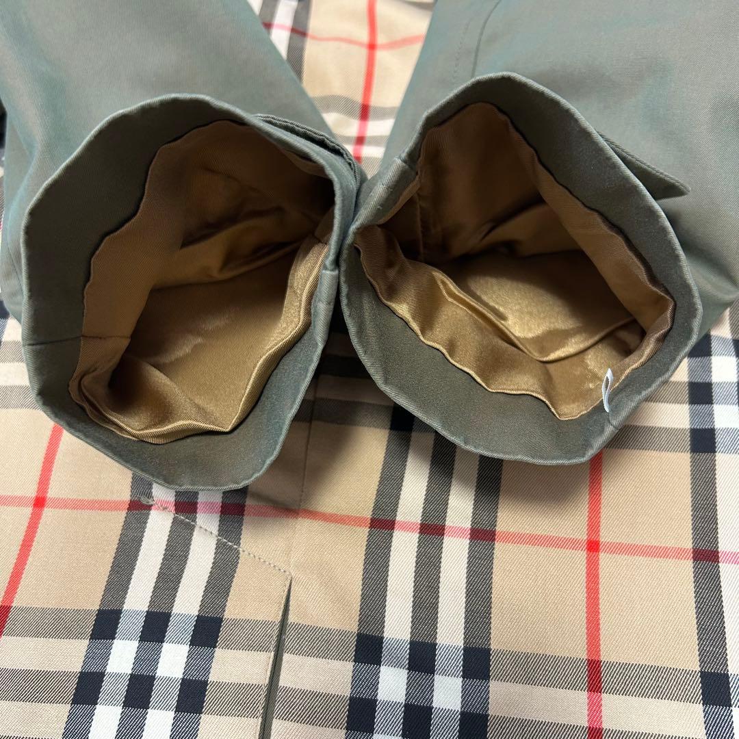 【Burberrys】玉虫色 カーキ ステンカラーコート ノバチェック SS