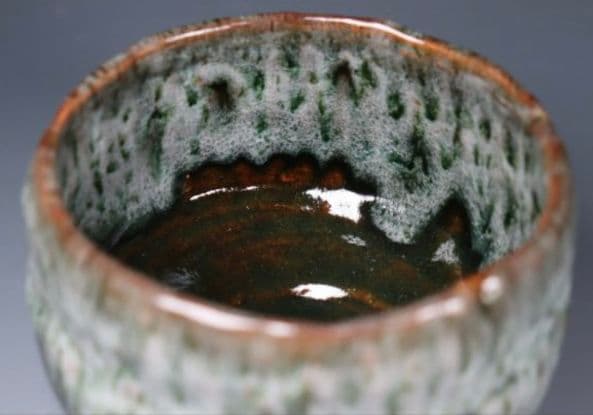 【 名工 大樋焼 】岩村与詞夫　飴釉茶碗　樂吉左衞門　佐々木昭楽