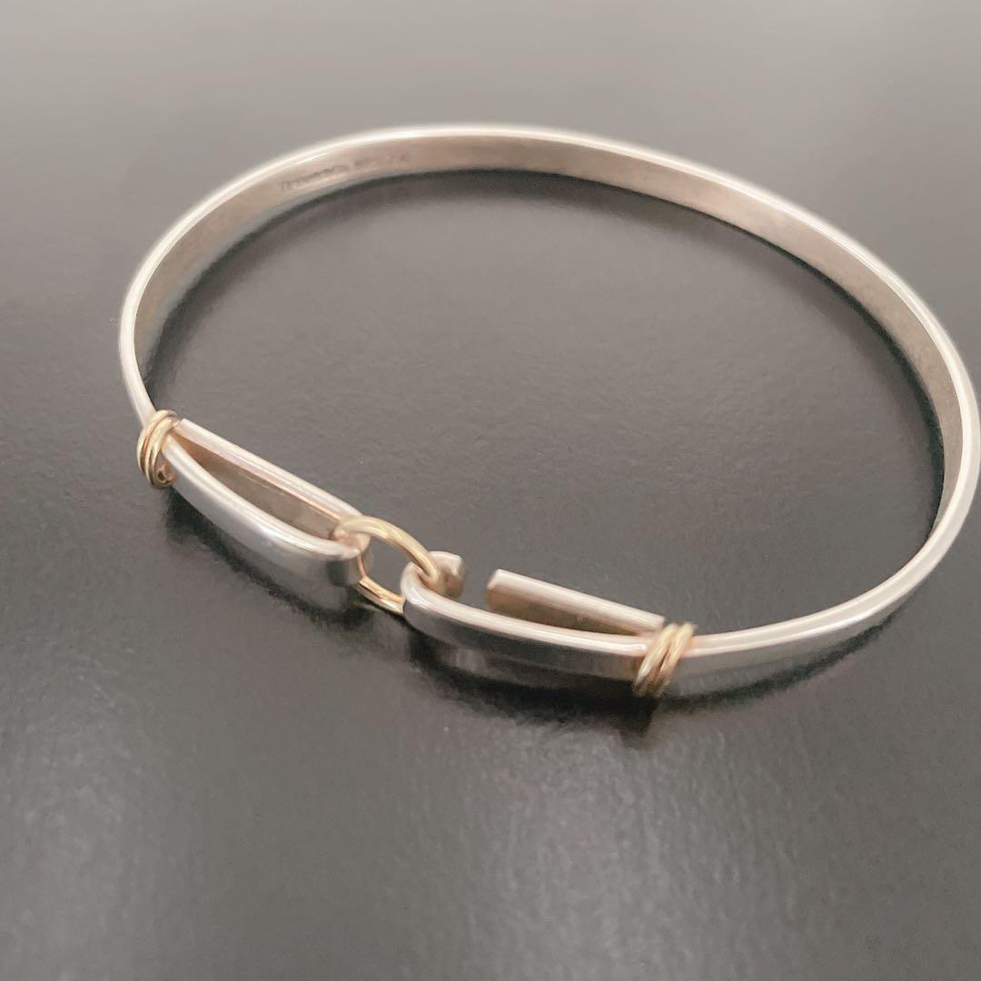 希少　オールド　ティファニー　ブレスレット　バングル　コンビ　シルバー