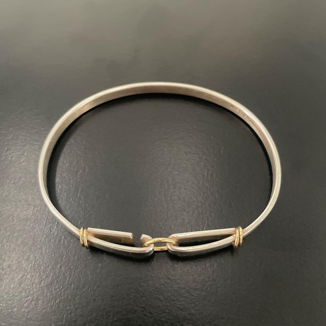 希少　オールド　ティファニー　ブレスレット　バングル　コンビ　シルバー