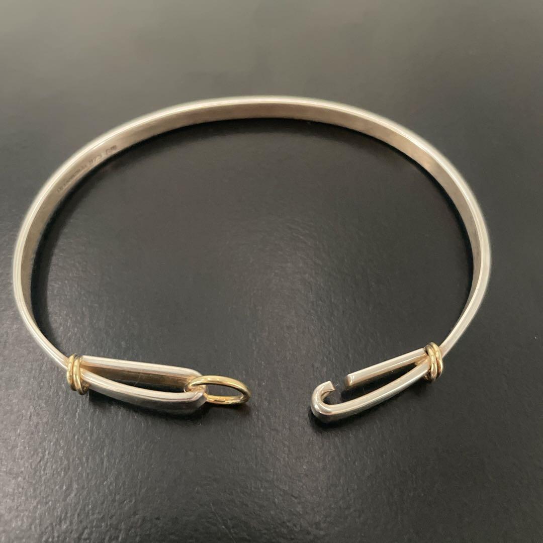 希少　オールド　ティファニー　ブレスレット　バングル　コンビ　シルバー