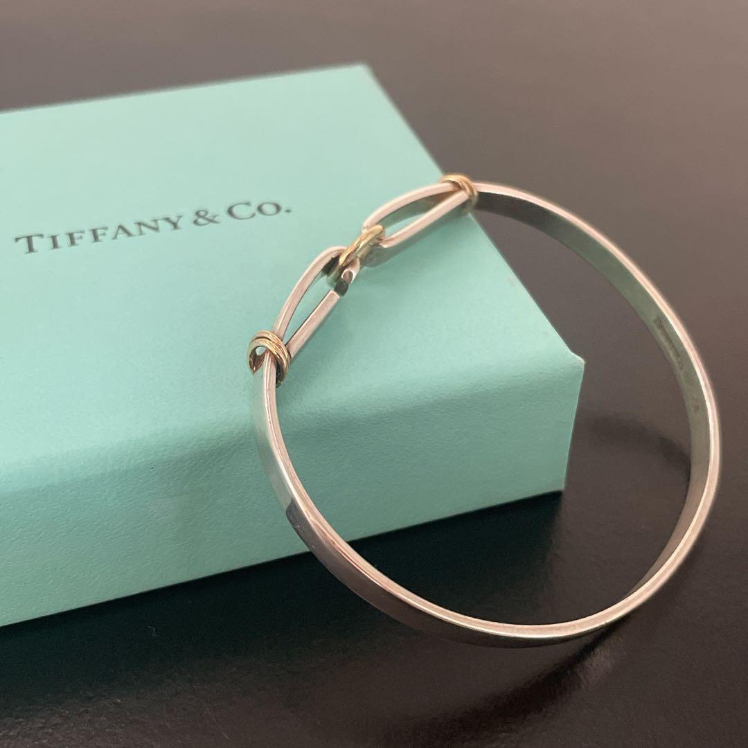 希少　オールド　ティファニー　ブレスレット　バングル　コンビ　シルバー