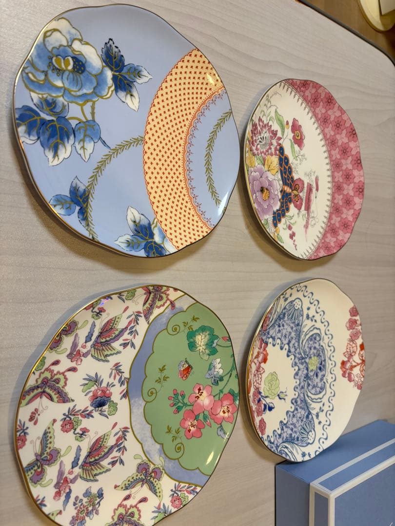 ウェッジウッドバタフライブルーム プレート 21cm。4枚セット 新品・箱付き