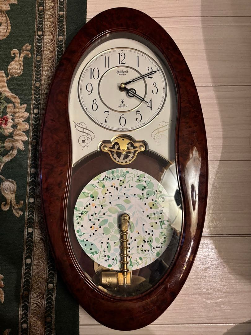 RHYTHMリズムスモールワールド オルガニート掛け時計4MH730RN可動品