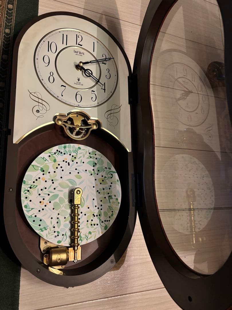 RHYTHMリズムスモールワールド オルガニート掛け時計4MH730RN可動品