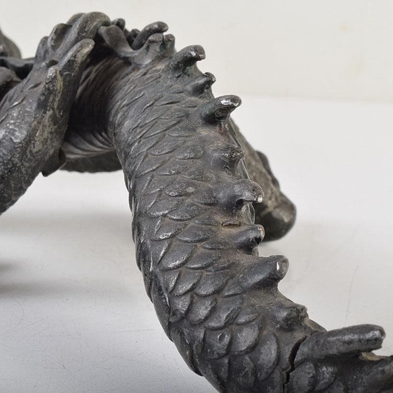 オベサス　時代金工　古銅鍍金　龍　置物　重さ約4kg　D　R9340H