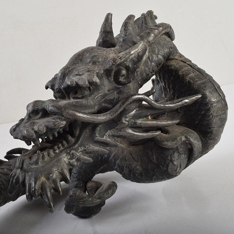 オベサス　時代金工　古銅鍍金　龍　置物　重さ約4kg　D　R9340H