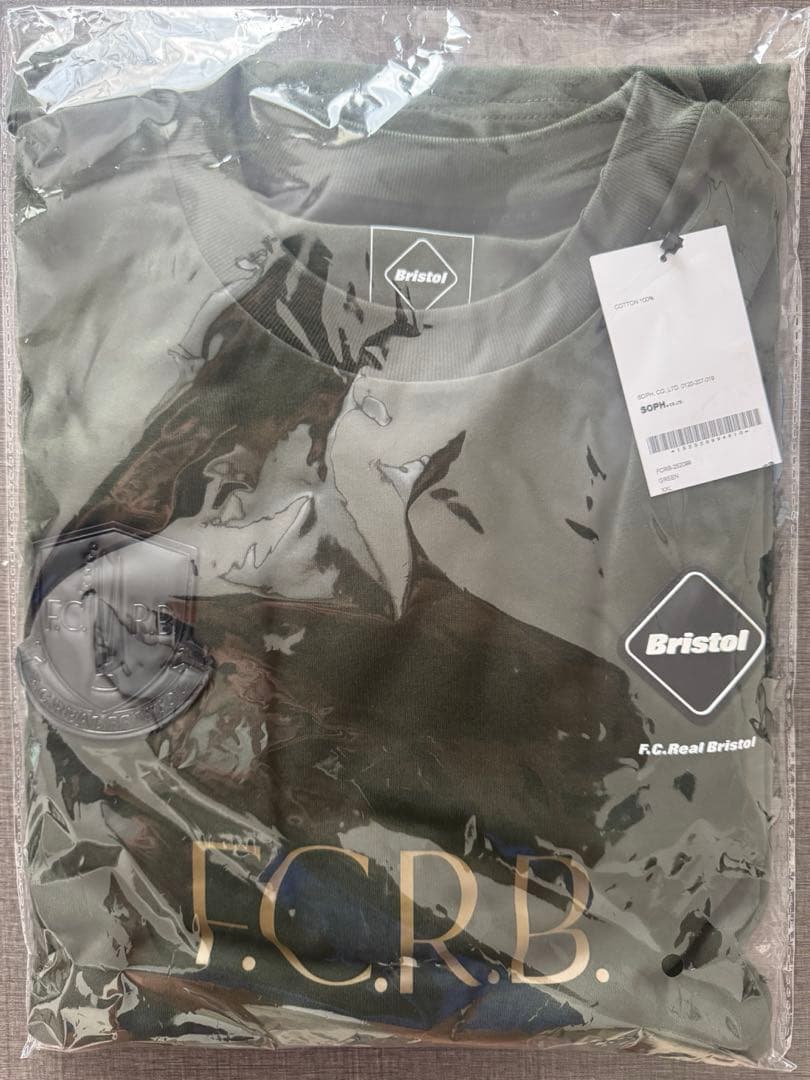 【送料込み★】FCRB LETTERED L/S TEE グリーン XXL