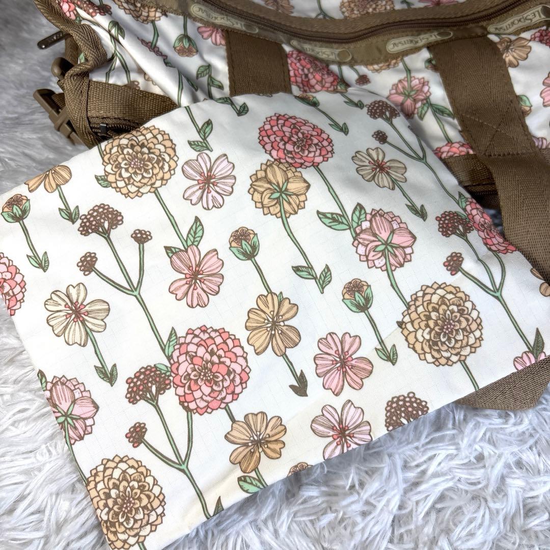 ✨美品✨レスポートサック　ボストンバッグ　ポーチ　花柄　鍵付き　2way