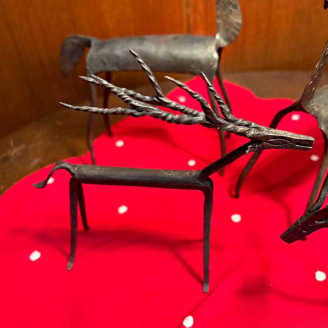 ZONA アイアン製 トナカイ ファミリー 4頭 クリスマスオーナメント