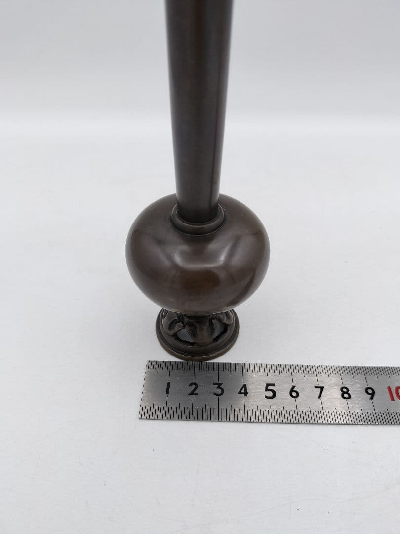 c234 鋳銅花入 獅子 耳付 堀井幸雲 木箱 茶道具 古物