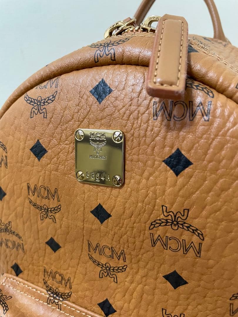 【美品】MCM リュック・バックパック 中型 ブラウン 保存袋付き