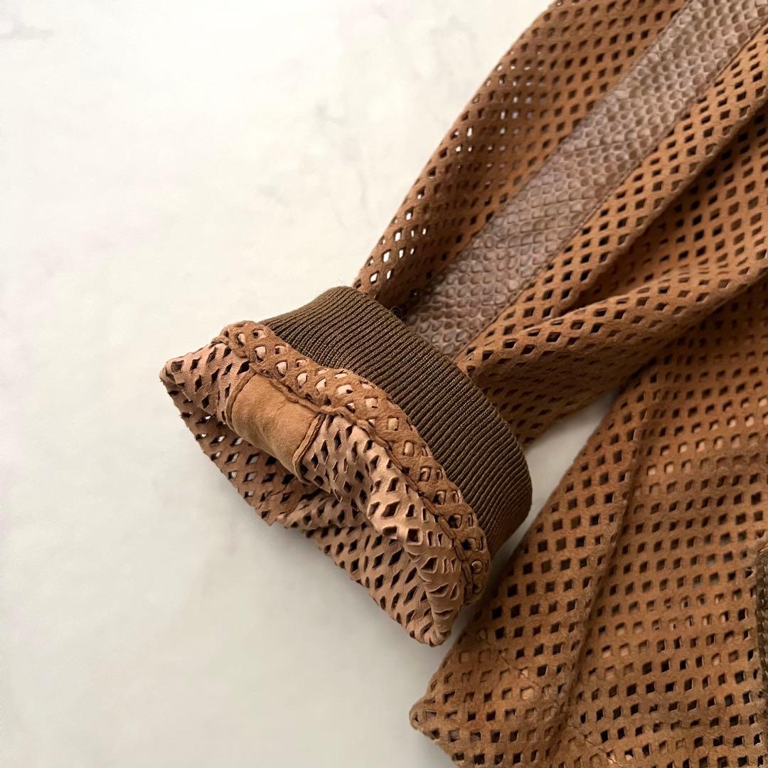 Alexander McQUEEN レザージャケット メッシュ パーカーパイソン