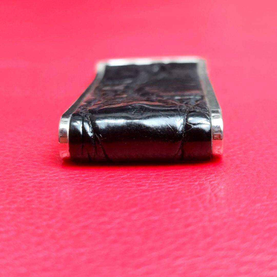 【美品】GUCCI グッチ マネークリップ クロコダイル ブラック 保存袋付き