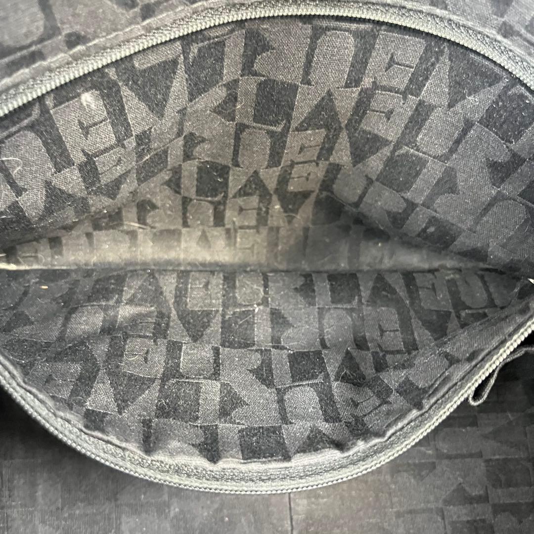 【美品】 FURLA ハンドバッグ クロコ型押し レザー ブラック 黒