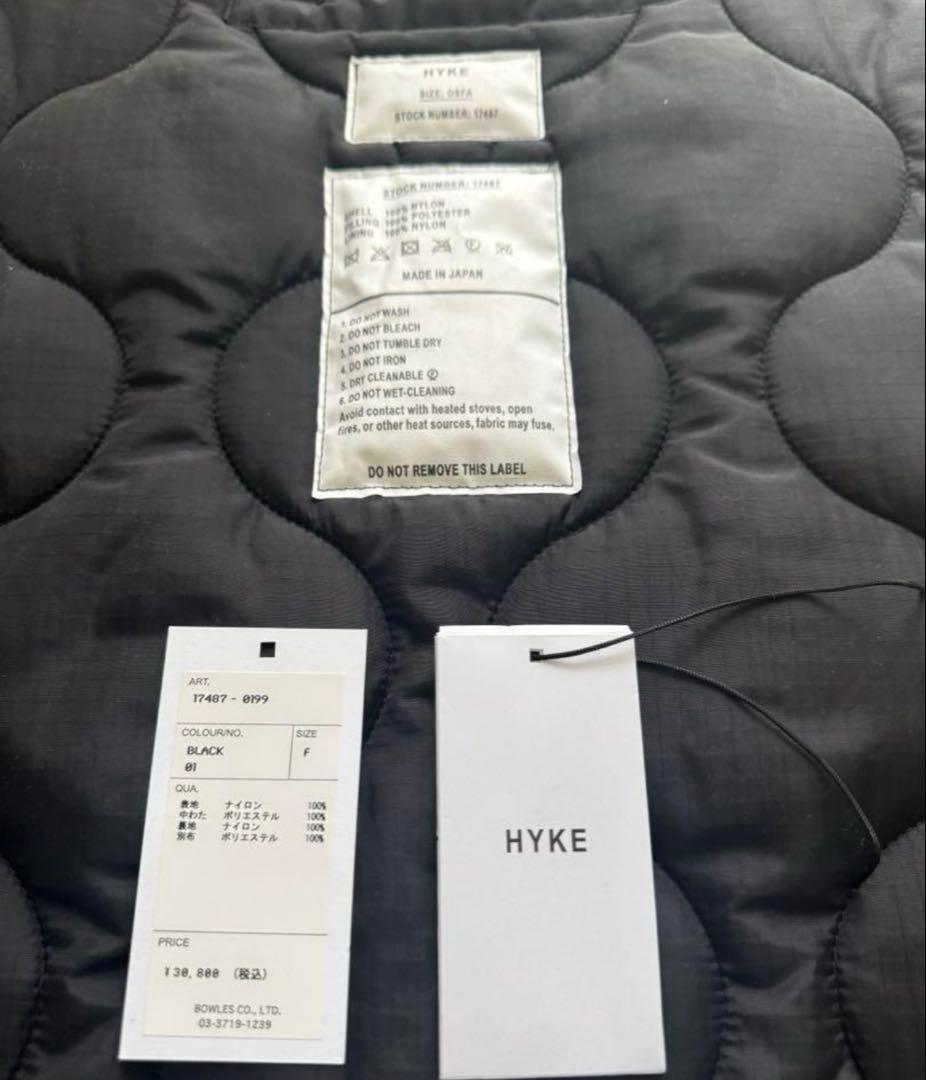 美品　HYKE キルティングベスト　ブラック